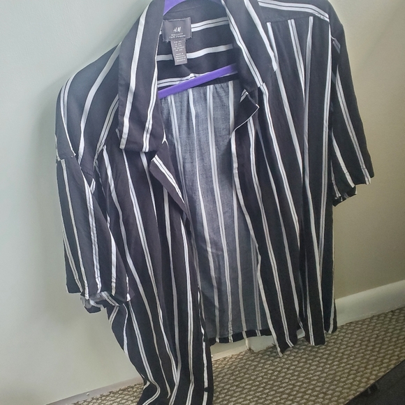 3XL black/white striped beach shirt - Picture 3 of 3